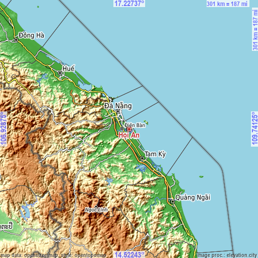 Topographic map of Hội An