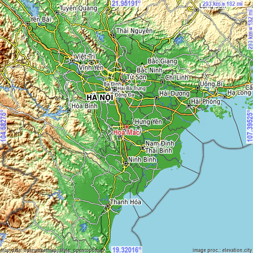 Topographic map of Hòa Mạc