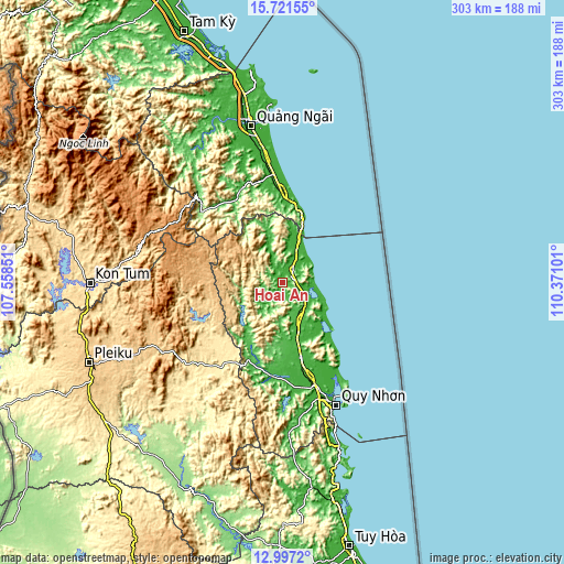 Topographic map of Hoài Ân