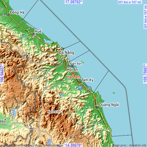 Topographic map of Hà Lam