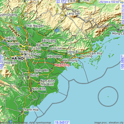 Topographic map of Haiphong