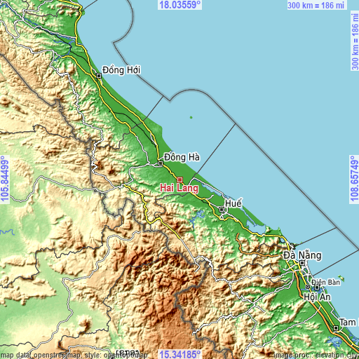 Topographic map of Hải Lăng