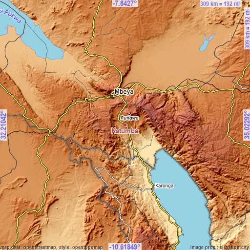 Topographic map of Katumba