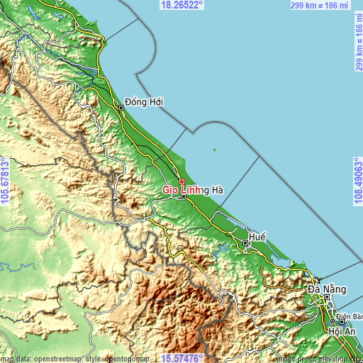 Topographic map of Gio Linh