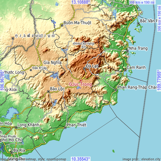 Topographic map of Đưc Trọng