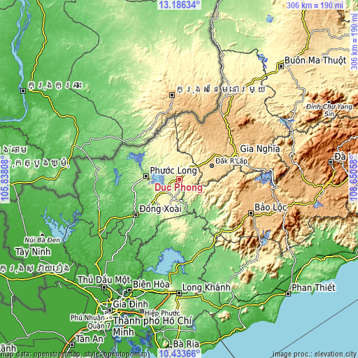 Topographic map of Đức Phong