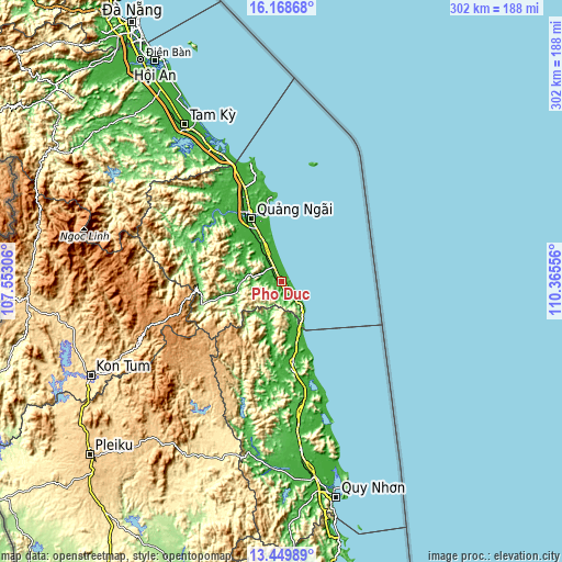 Topographic map of Pho Duc