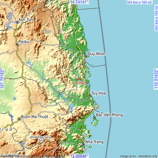 Topographic map of La Hai