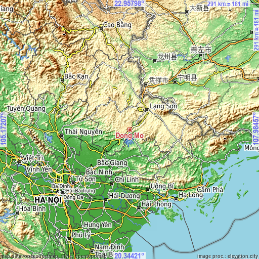 Topographic map of Đồng Mỏ