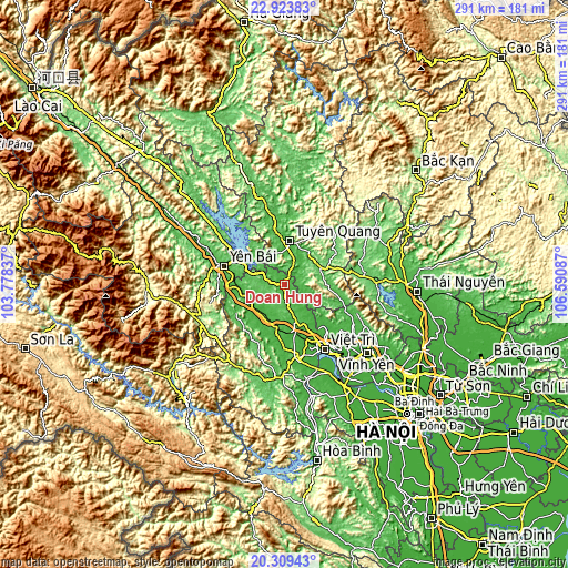 Topographic map of Đoan Hùng