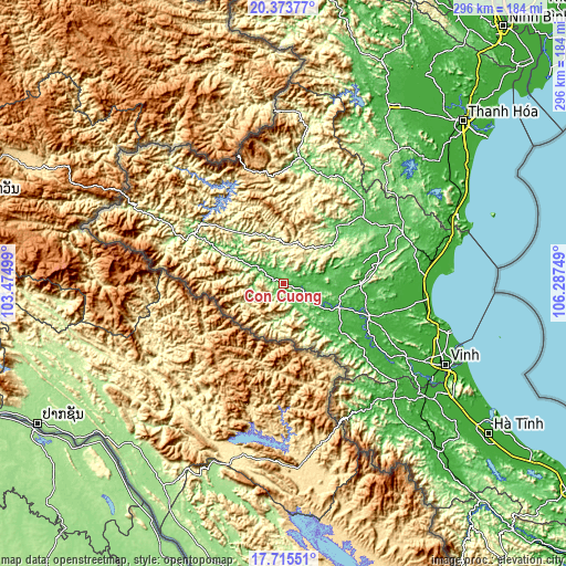 Topographic map of Con Cuông