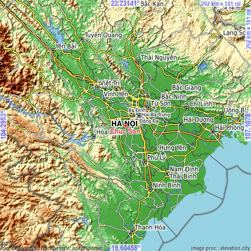 Topographic map of Chúc Sơn