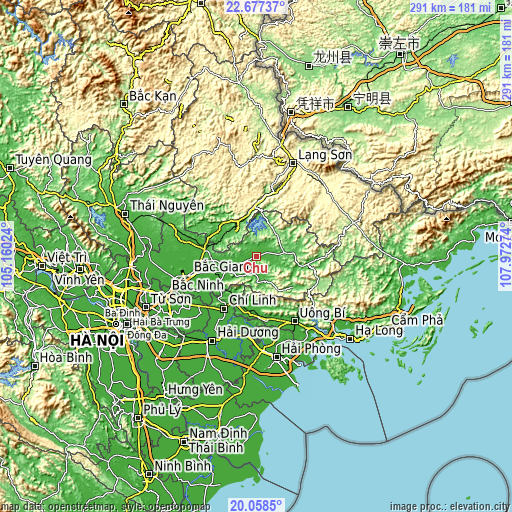 Topographic map of Chũ