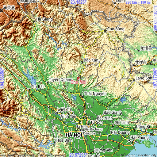 Topographic map of Chợ Mới