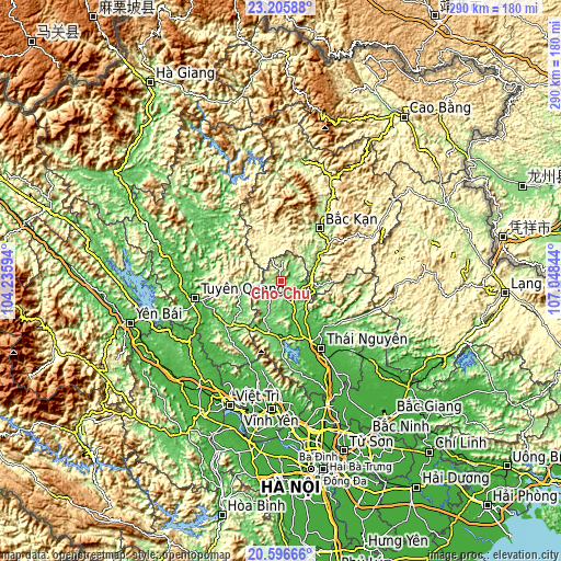 Topographic map of Chợ Chu