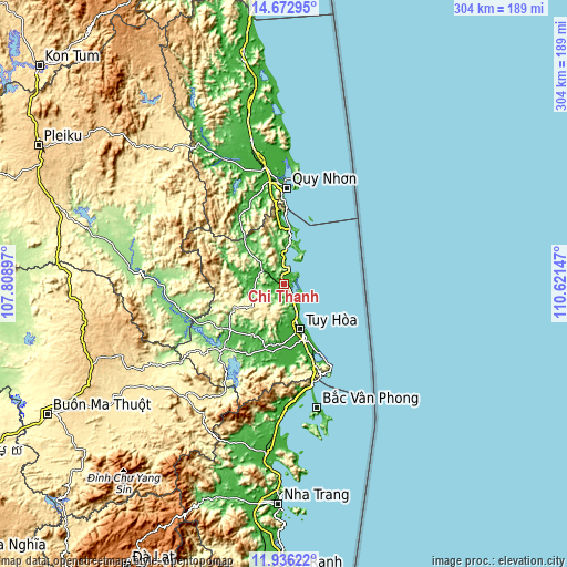 Topographic map of Chí Thạnh