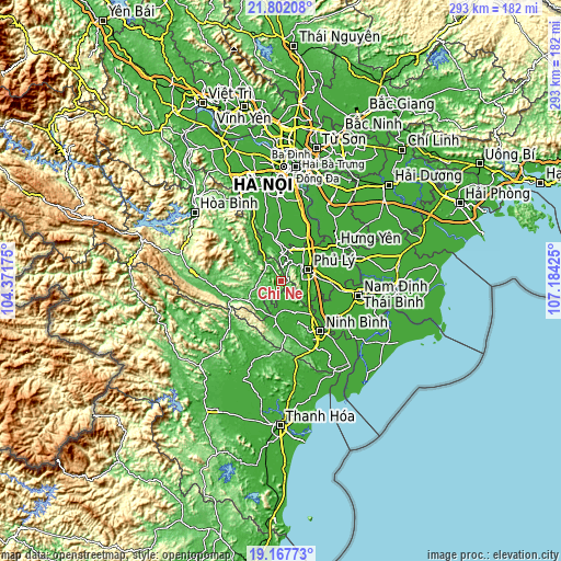 Topographic map of Chi Nê