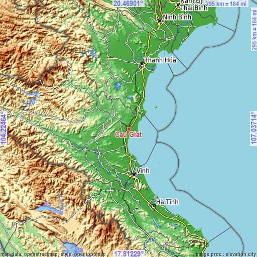 Topographic map of Cầu Giát