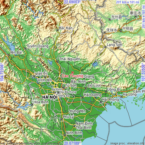 Topographic map of Cao Thượng