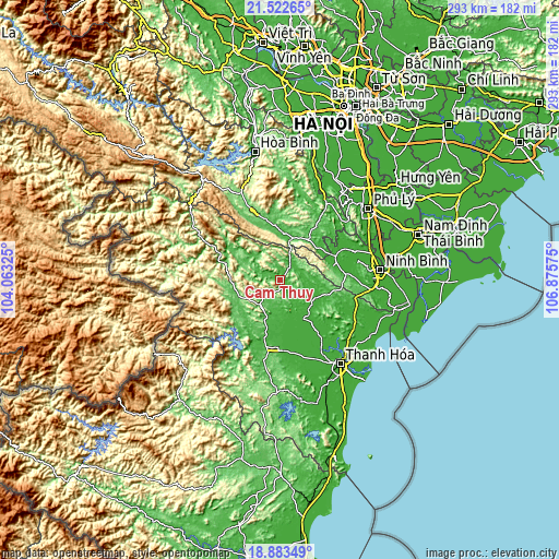 Topographic map of Cẩm Thủy