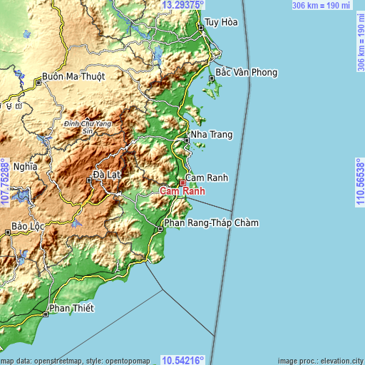 Topographic map of Cam Ranh