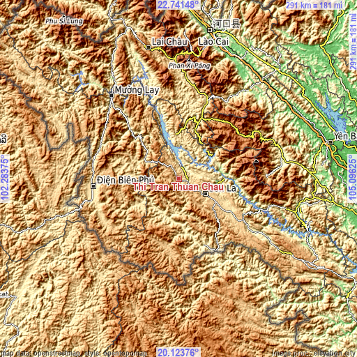 Topographic map of Thị Trấn Thuận Châu