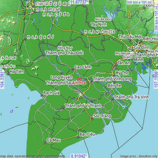 Topographic map of An Hòa