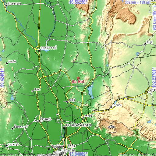 Topographic map of Sa Bot