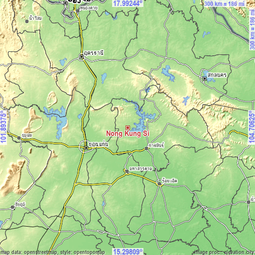 Topographic map of Nong Kung Si