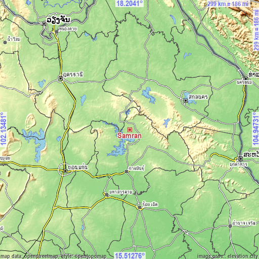 Topographic map of Samran