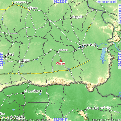 Topographic map of Phayu