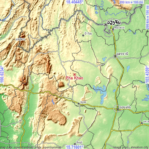 Topographic map of Pha Khao