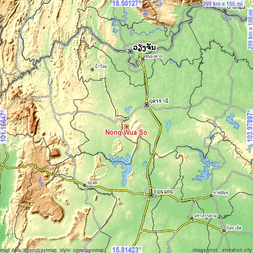 Topographic map of Nong Wua So