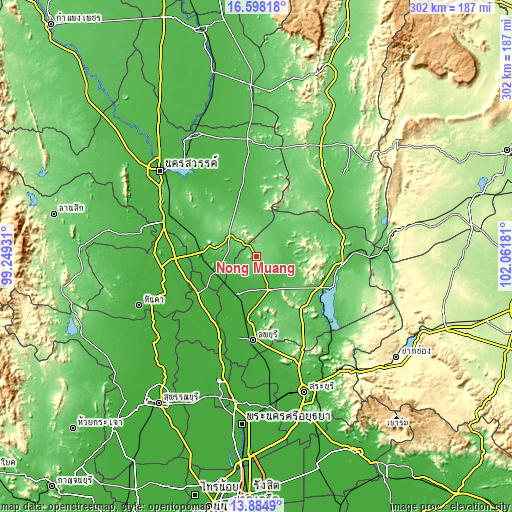 Topographic map of Nong Muang