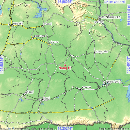 Topographic map of Nong Hi