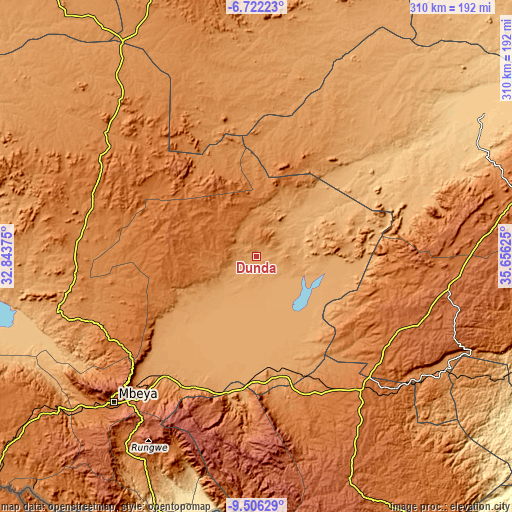 Topographic map of Dunda
