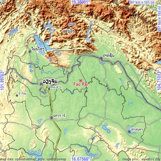 Topographic map of Fao Rai