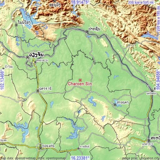 Topographic map of Charoen Sin