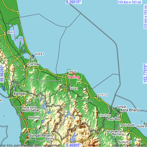 Topographic map of Yaring