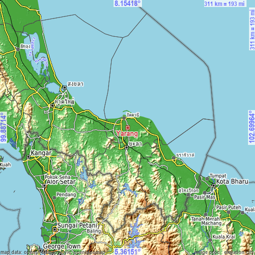 Topographic map of Yarang