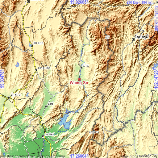 Topographic map of Wiang Sa