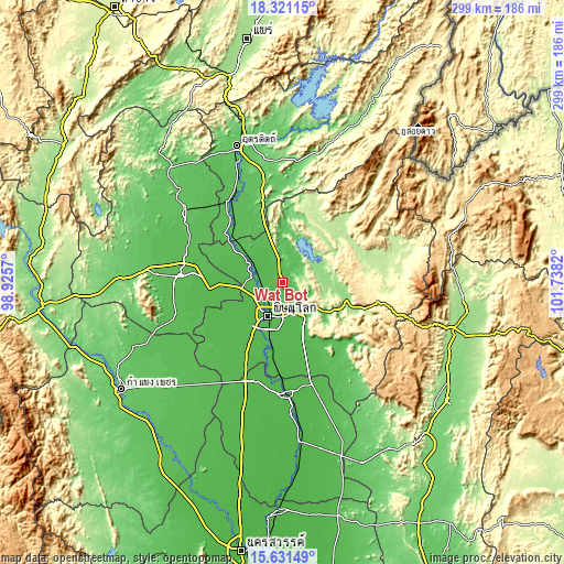 Topographic map of Wat Bot