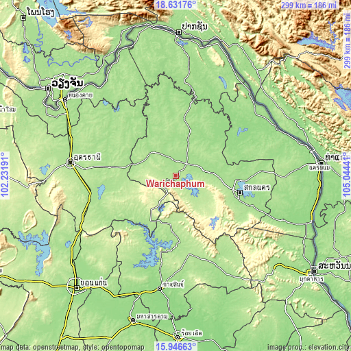Topographic map of Warichaphum