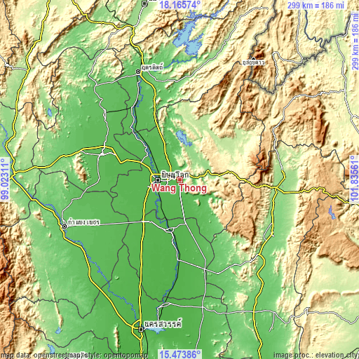 Topographic map of Wang Thong