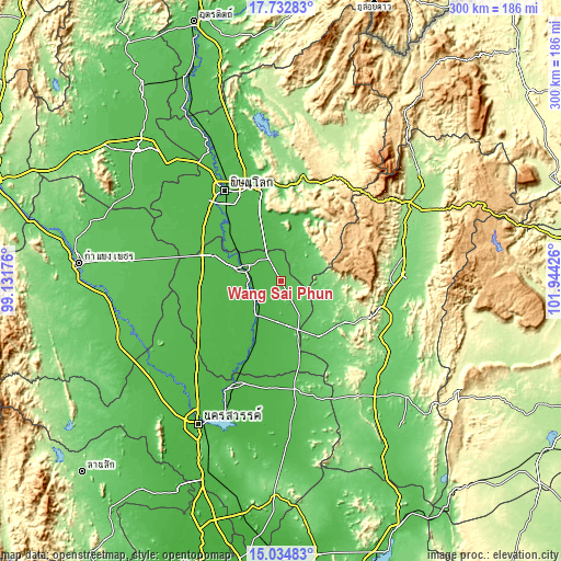 Topographic map of Wang Sai Phun