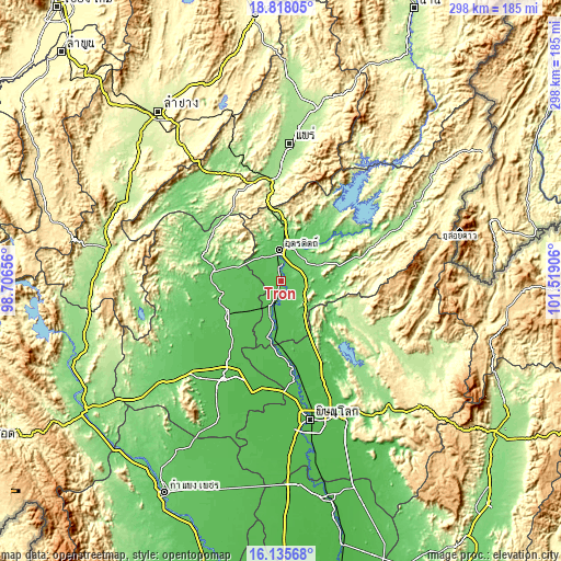 Topographic map of Tron