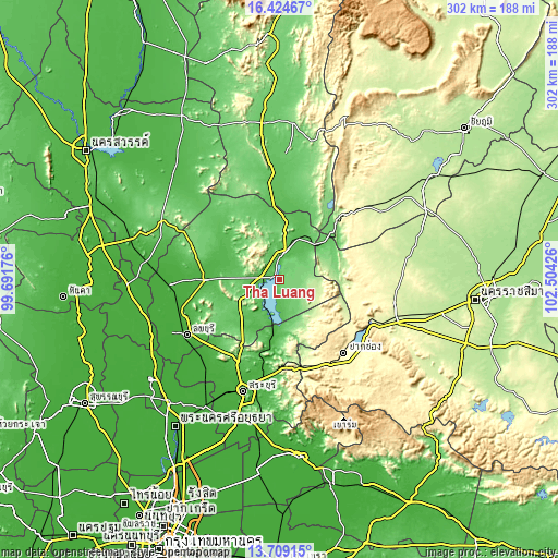 Topographic map of Tha Luang