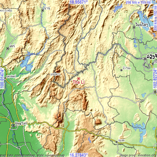 Topographic map of Tha Li