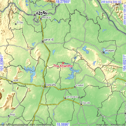 Topographic map of Tha Khantho