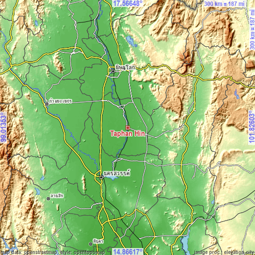 Topographic map of Taphan Hin